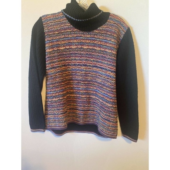 Filiforme Sweaters - Filiforme Ribbed Wool Sweater Turtleneck Made in Italy Black Size Small